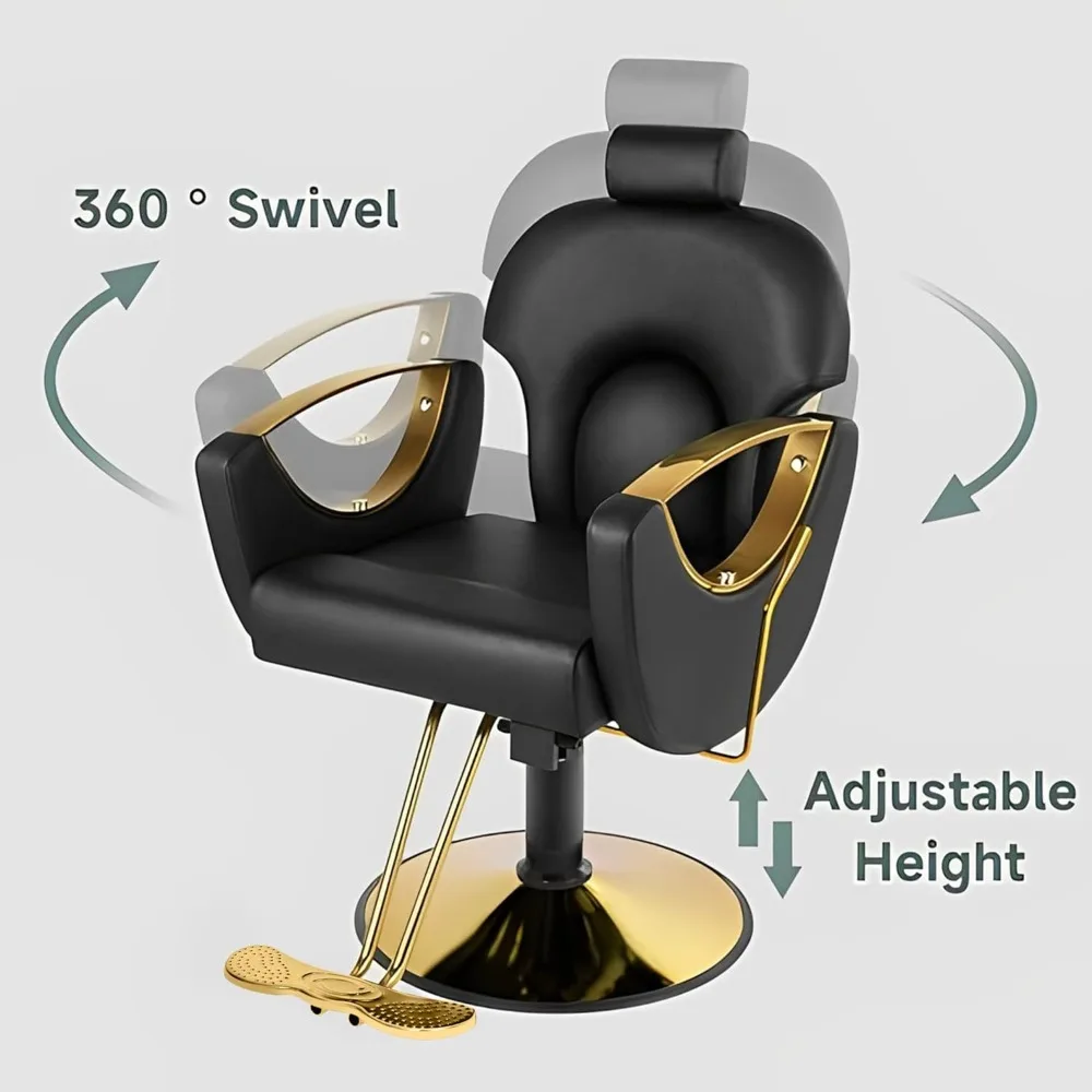 كرسي صالون لمصفف الشعر، كرسي صالون تصفيف الشعر مع بوم هيدروليكي احترافي، شامبو تجميل متعدد الوظائف #5