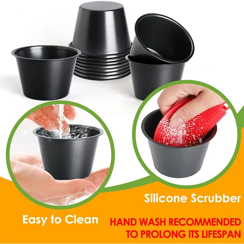 غير لاصقة Popover عموم الكربون الصلب فطيرة صغيرة الكعك كب كيك المقالي البيض تارت خبز جولة كب كيك عموم الفردية تشيز كيك القصدير