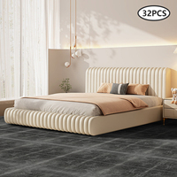 Livingroom Stick Tiles 32 PCs Wood Laminate Flooring Wear-Resistant Easy to Clean Floor Tile for Living Rooms/Bedrooms/Kitchens