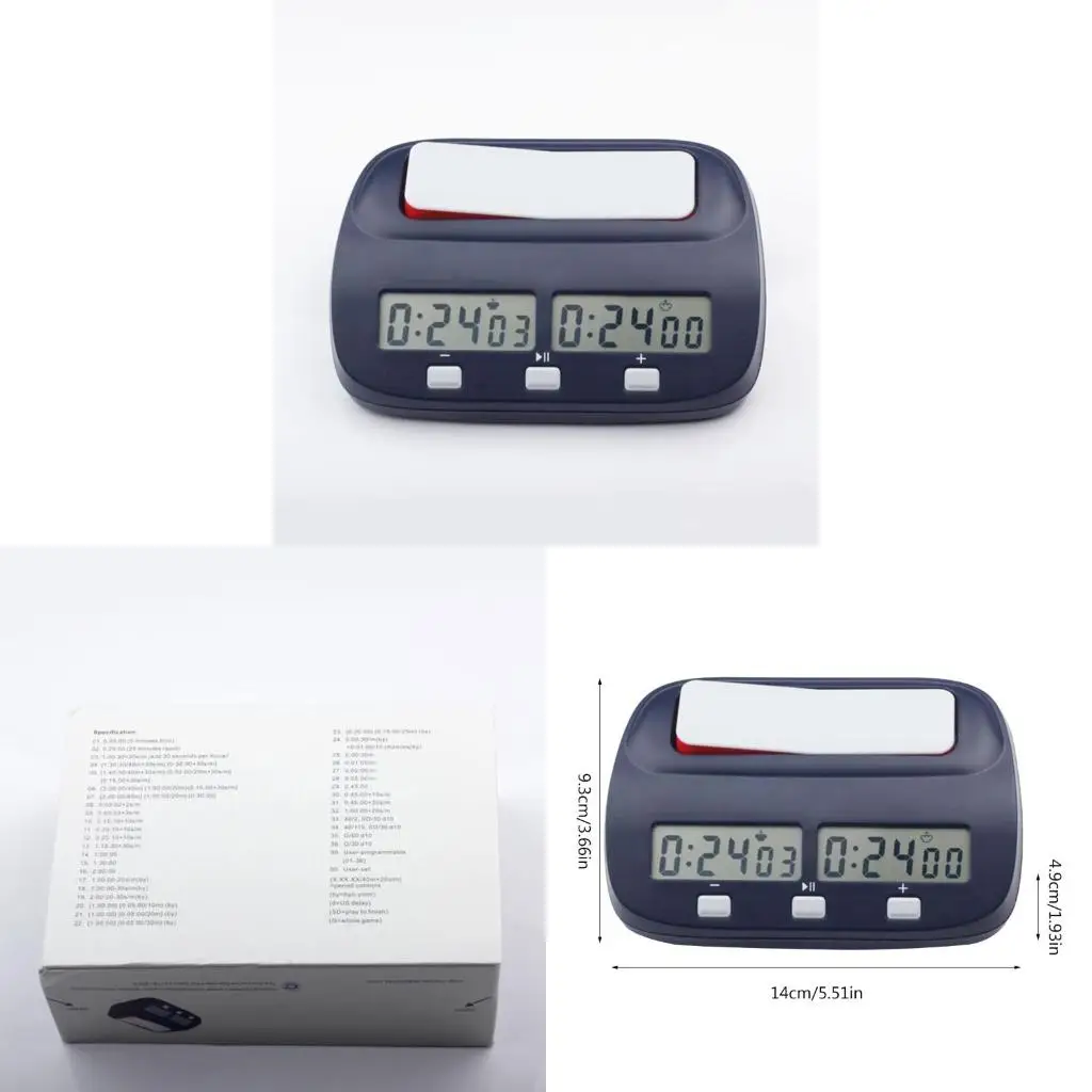 Q39E Chess Clock Digital Timer Digital Display Profession International Chess Timer ABS Count Down Game Timer for Board Games