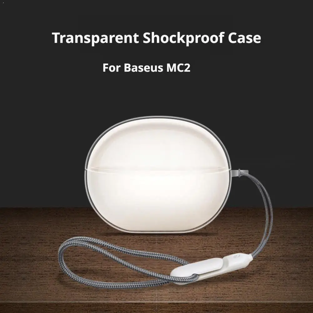 For Baseus MC2 Air Case Transparent TPU Soft Cover Earphone Protective Shell for Baseus MC2Air Shockproof Shell