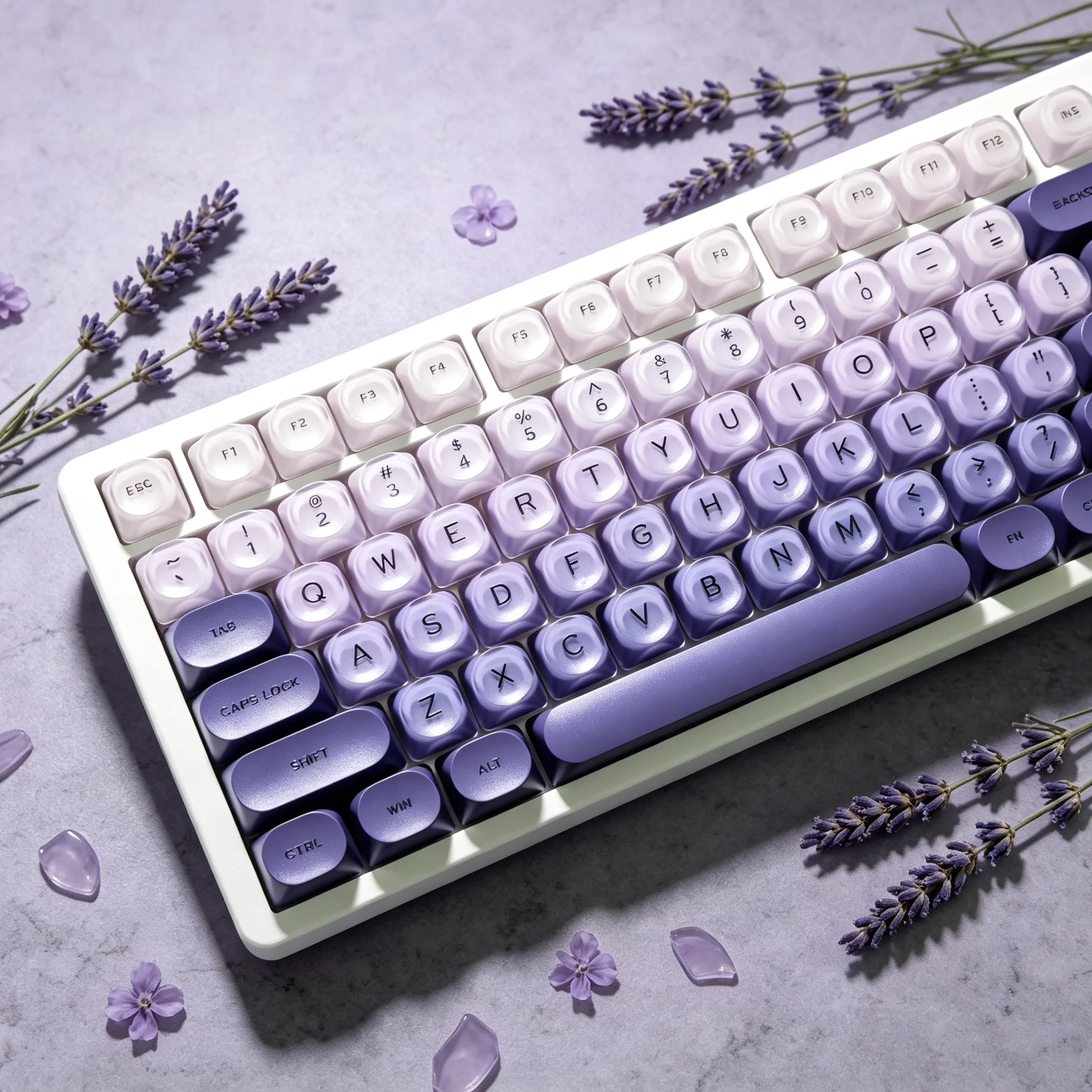 Gradient Purple Black Pink Crystal Keycaps Custom DIY for Gaming Mechanical Keyboard PBT Key Caps Set for Keyboard 68 70 80 90 view 3