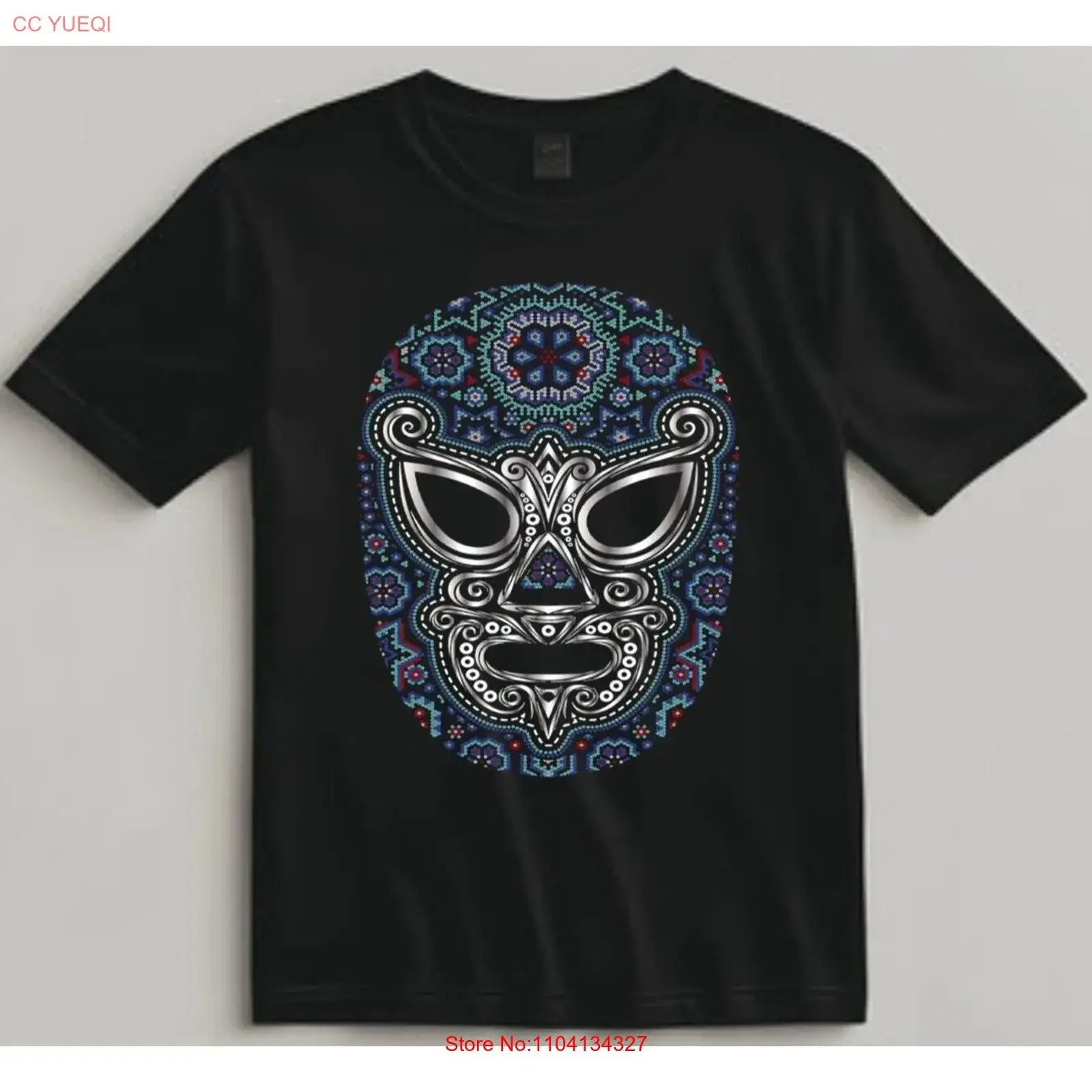 Luchador Mask T Shirt Aztec Pattern for Wrestling Fanatic Men vintage Washed Soft graphic Breathable Stretched