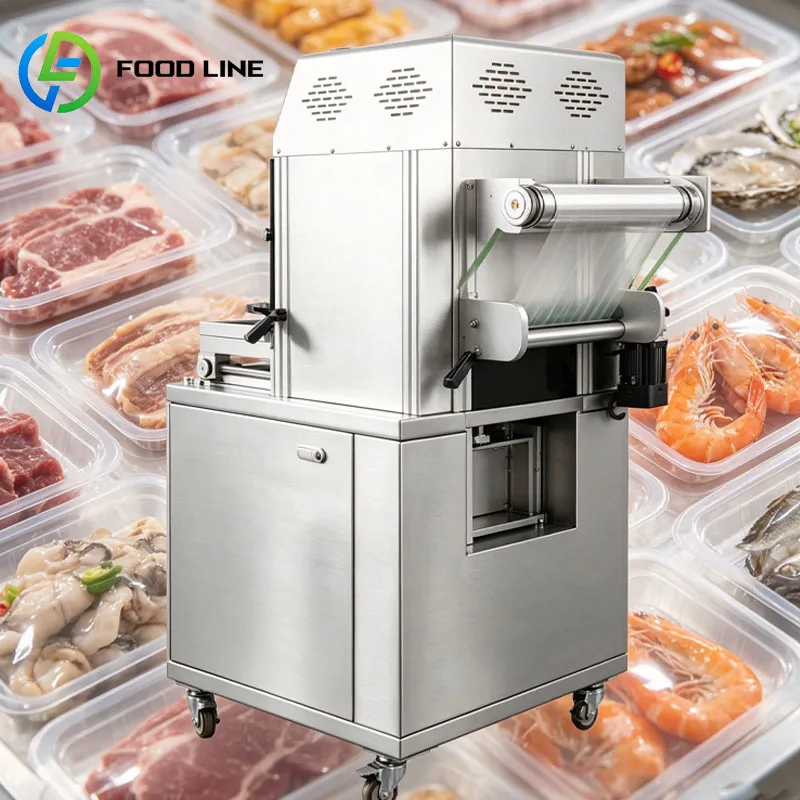 Food Tray Sealer Vacuum Skin Packaging Machine with MAP Gas Flush for Ice Cube Packaging Customized