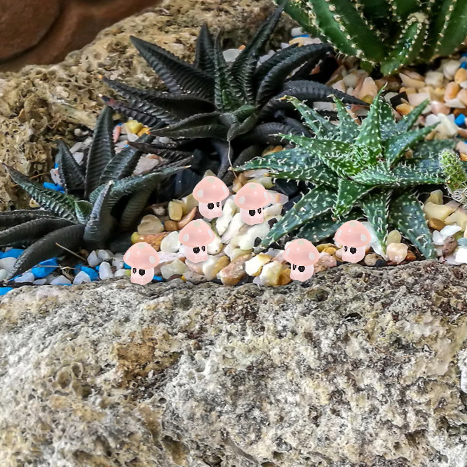 Figurines miniatures en résine, 35 pièces, ornements de champignons qui brillent dans la nuit, pour décoration de jardin, artisanat, Micro paysage, bonsaï