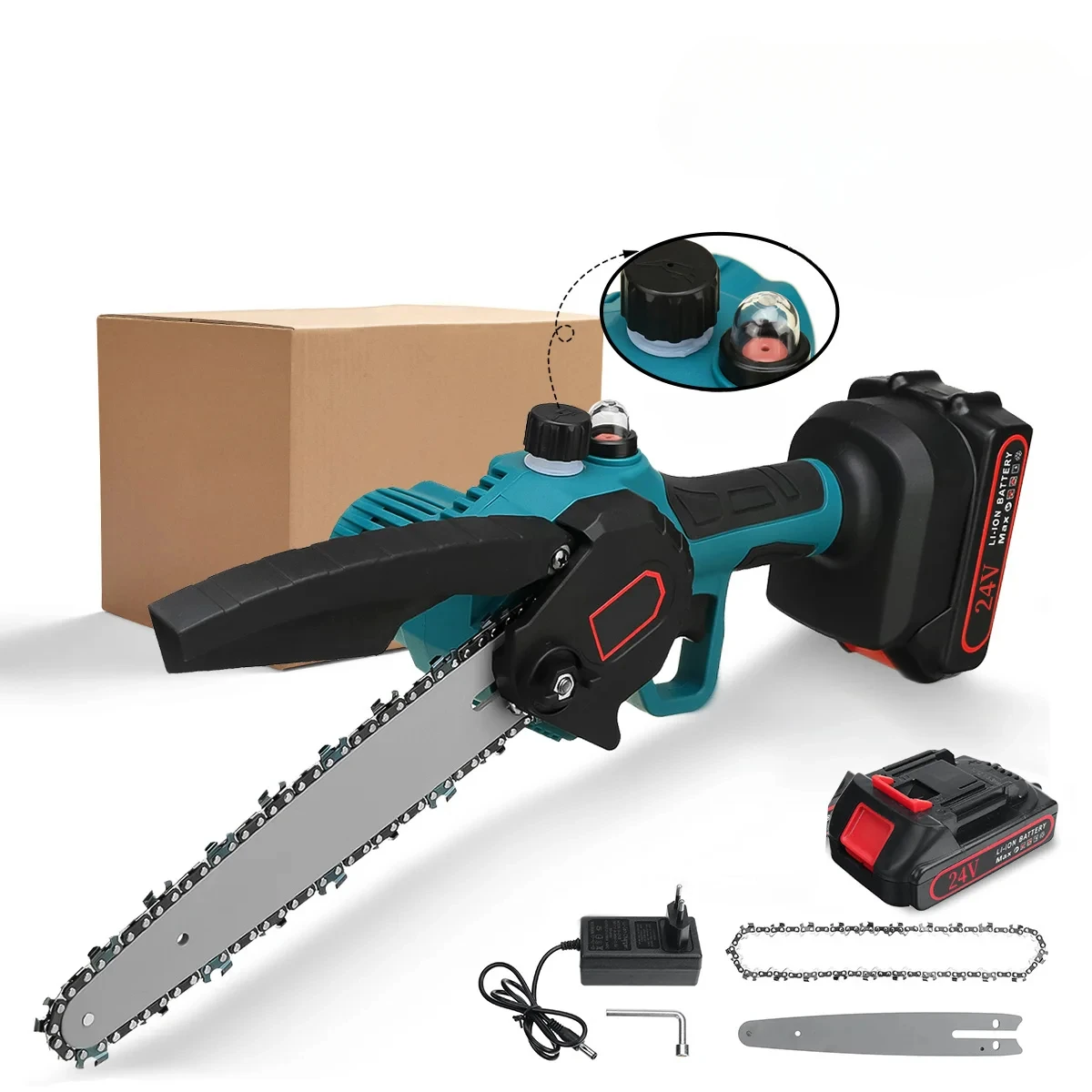 3000W 8 Inch Mini Pruning Saw Electric Chainsaws With Oiler Lithium Battery Woodworking Garden Trimming Saw Power Tools