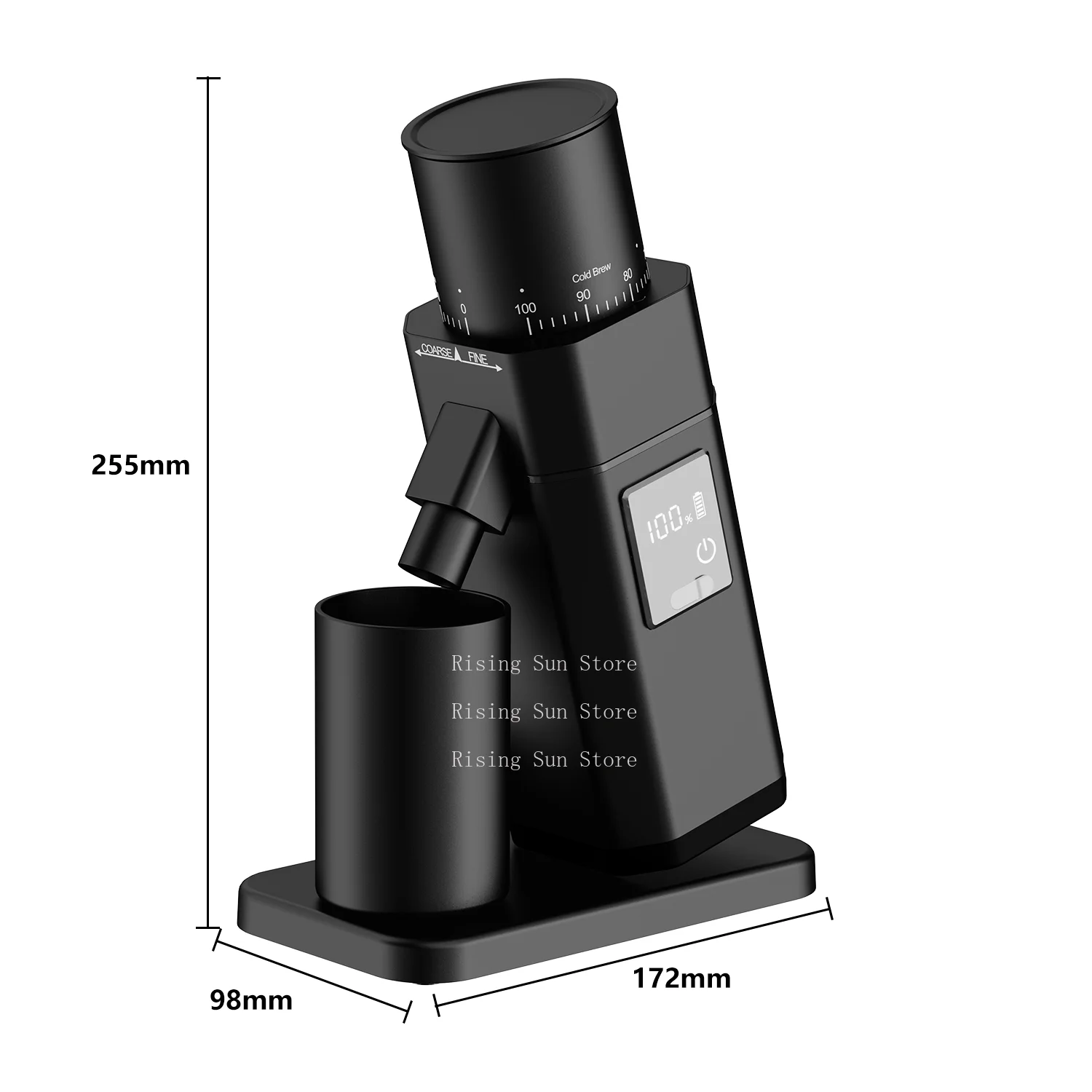 SUS420 cone grinding blade C type USB  LED display touch screen coffee grinder, suitable for indoor and outdoor