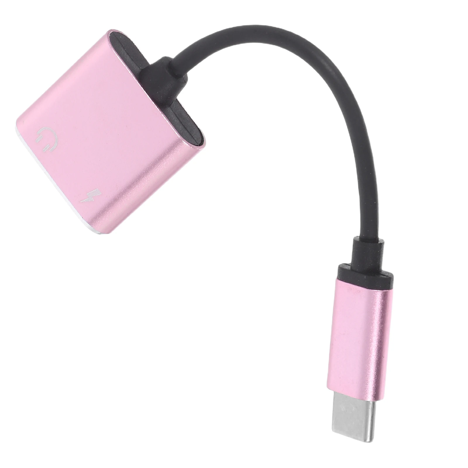 

Type-C 2 in 1 Audio Charging Adapter Rose Gold USB C to 3.5mm Jack Headphone Mic Aux Converter Cable Pixel U11 Pro