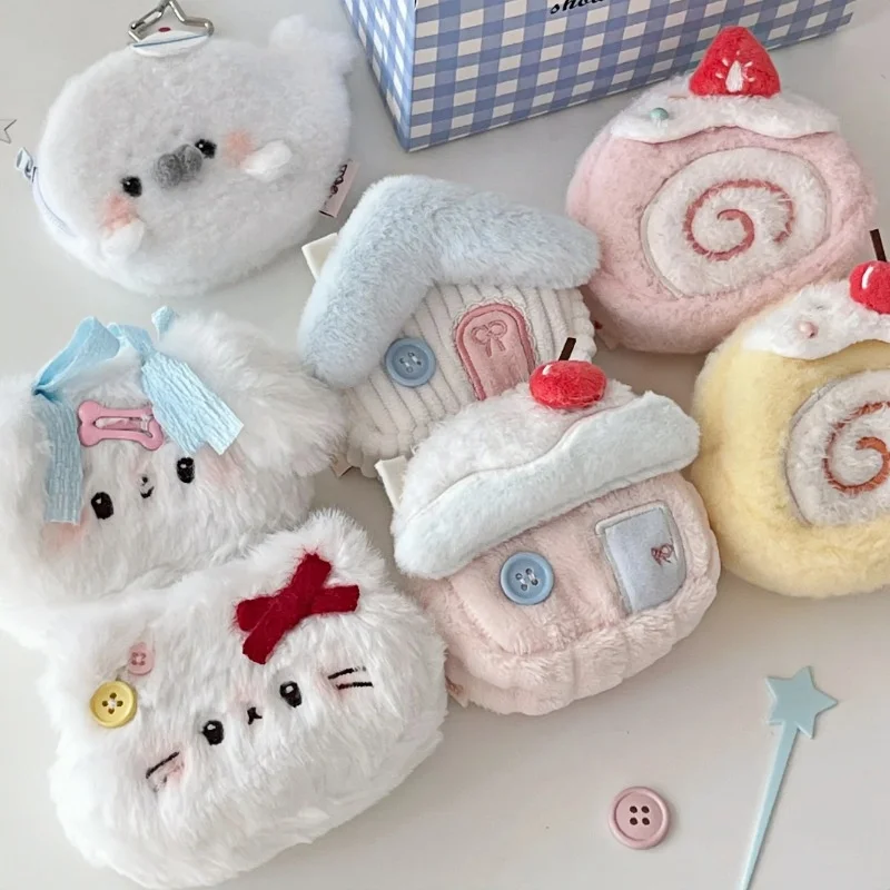 Original Rizhi Store Dessert-Kopfhörerhülle, Plüsch-Schlüsselanhänger-Beutel für Airpods, Kawaii Macaron, flauschige Hülle, Instagram-Zubehör