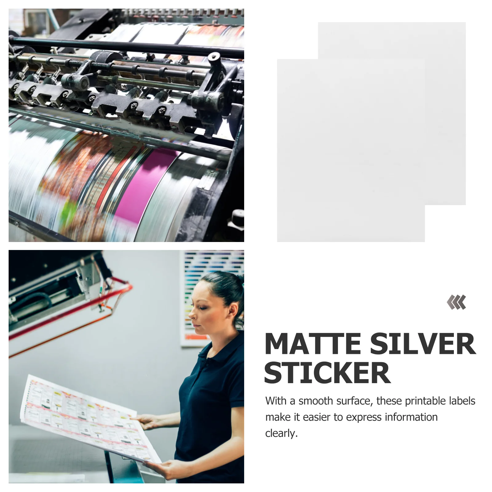 Matte Silver Sticker Printable Label Sheets Waterproof Adhesive Name Labels For Shipping Mailing Price Sticker Printer