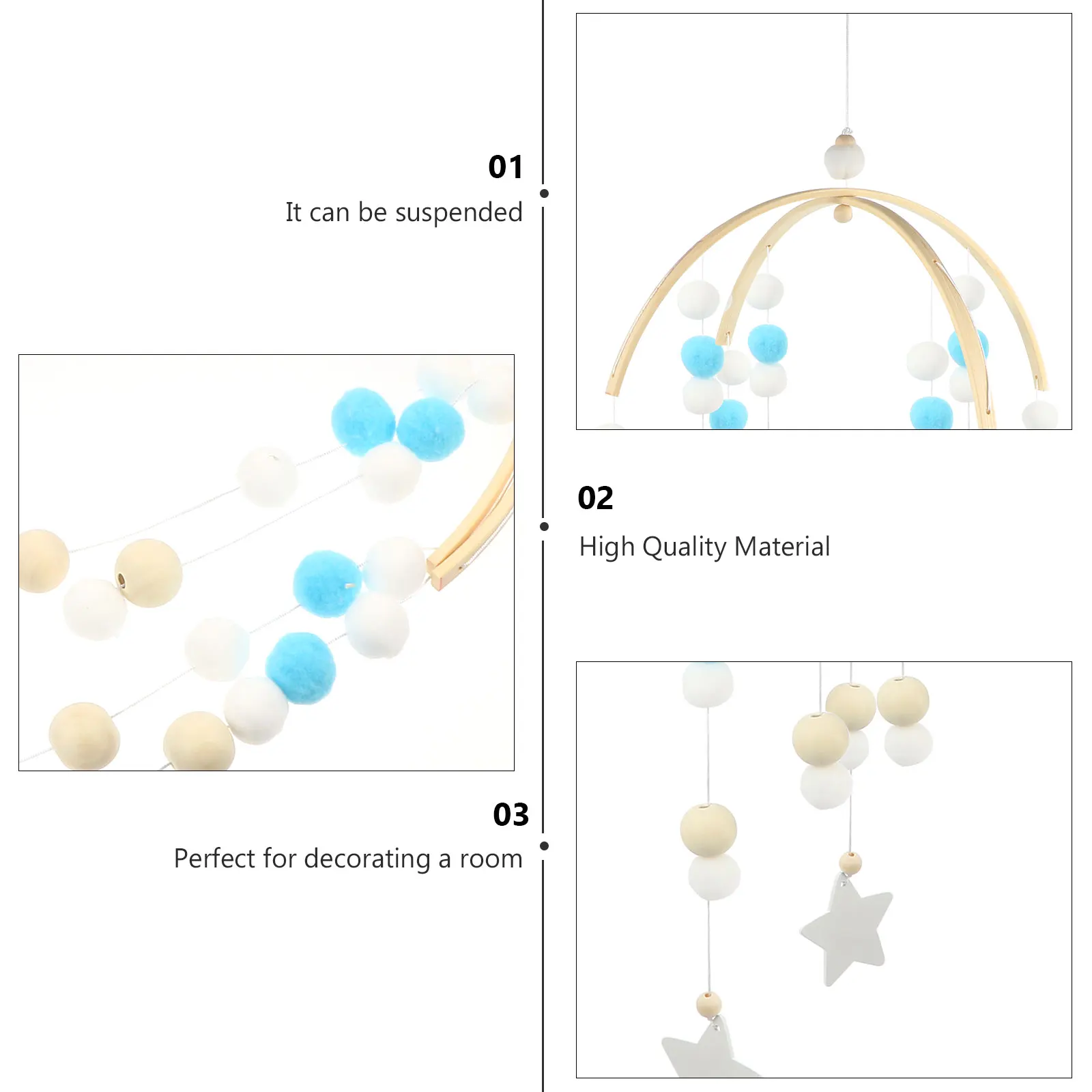 

Wooden Beads Wind Chime Eco Friendly Baby Room Decor Hanging nament Music Pendulum Kids Toy Visual Development