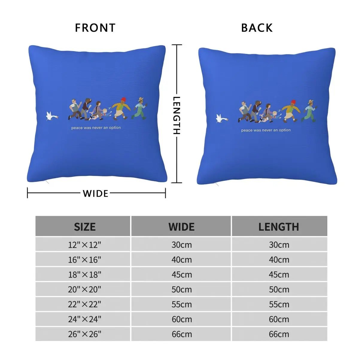 Peace Was Never An Option Square Pillowcase Polyester Linen Velvet Printed Decor Throw Pillow Case Car Cushion Case Wholesale