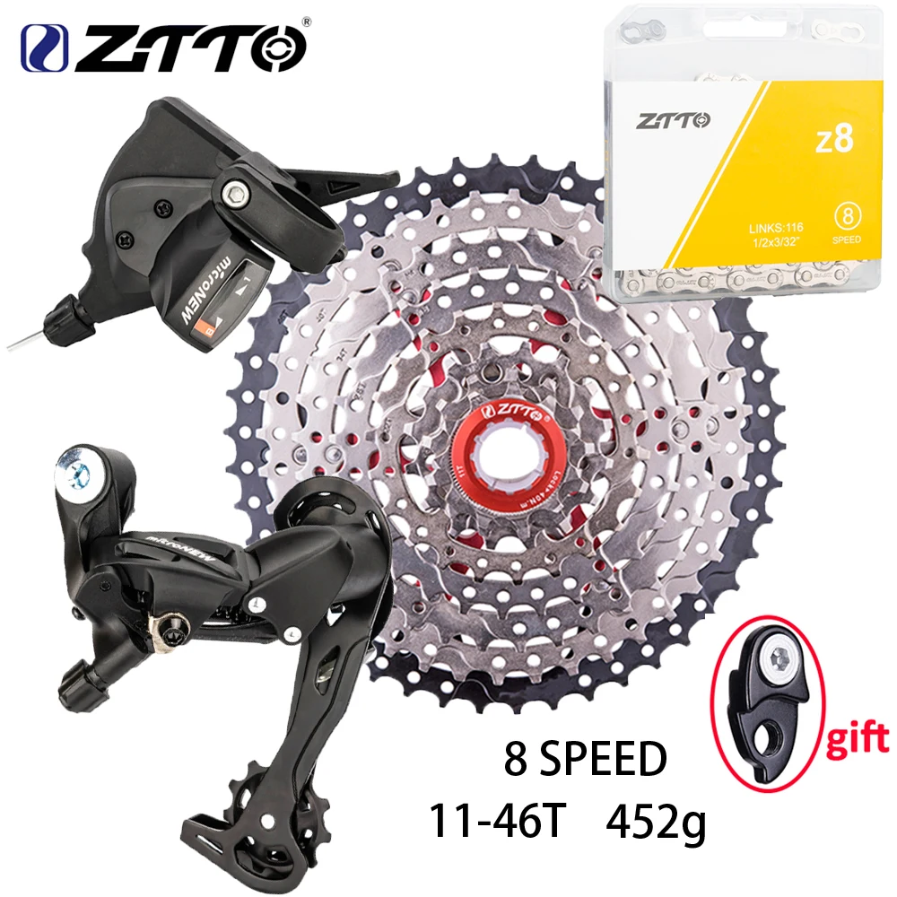 ZTTO MTB 8 Speed Shifter GroupSet 1X8 Shifter Rear Derailleur 8V