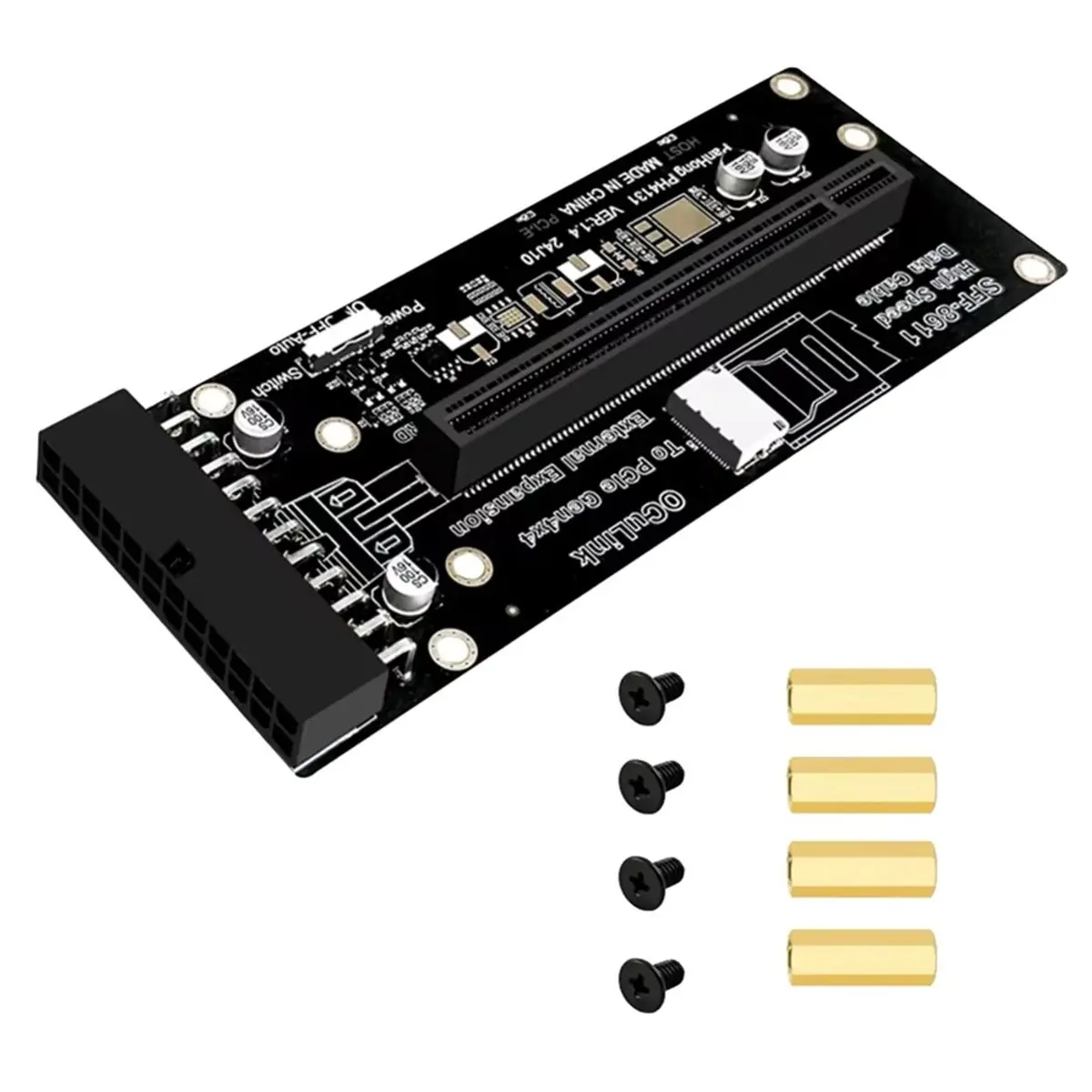 A14M Oculink SFF-8612 to PCI-E 4.0 X16 Adapter Riser Card 24Pin Power Supply for GPU High-Speed Stable Extension