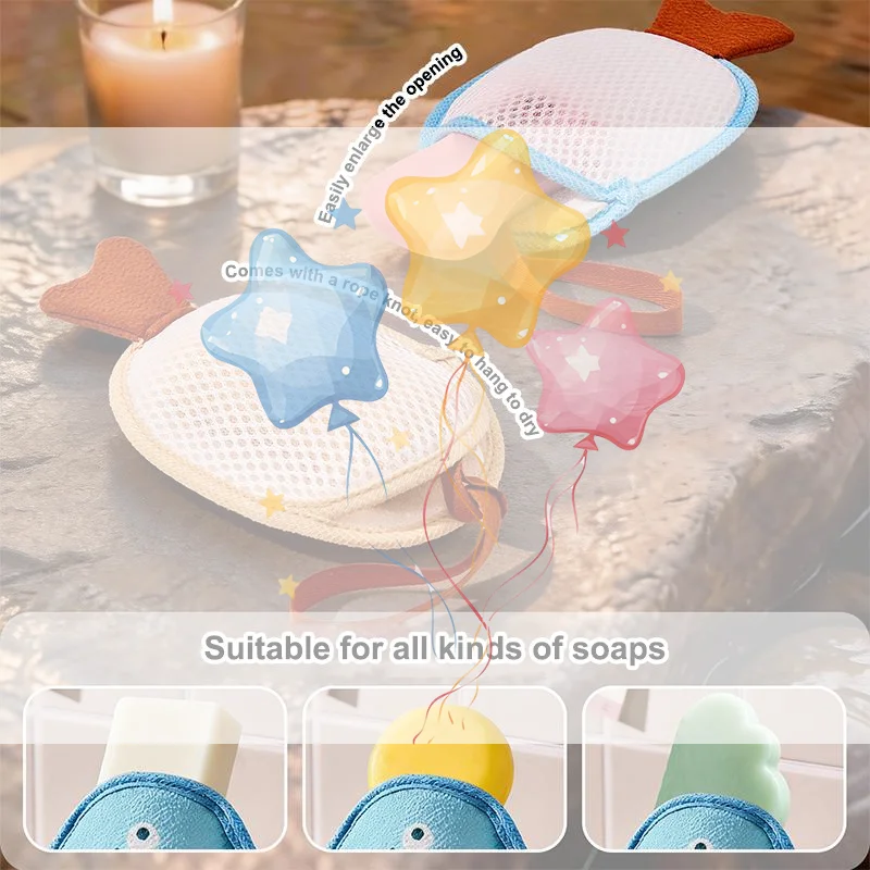 1 PCS Soap Foaming Net Bath Mesh Sponge For Shower & Body Wash Exfoliating And Deep Cleaning Scrubber For Bathroom Supplies