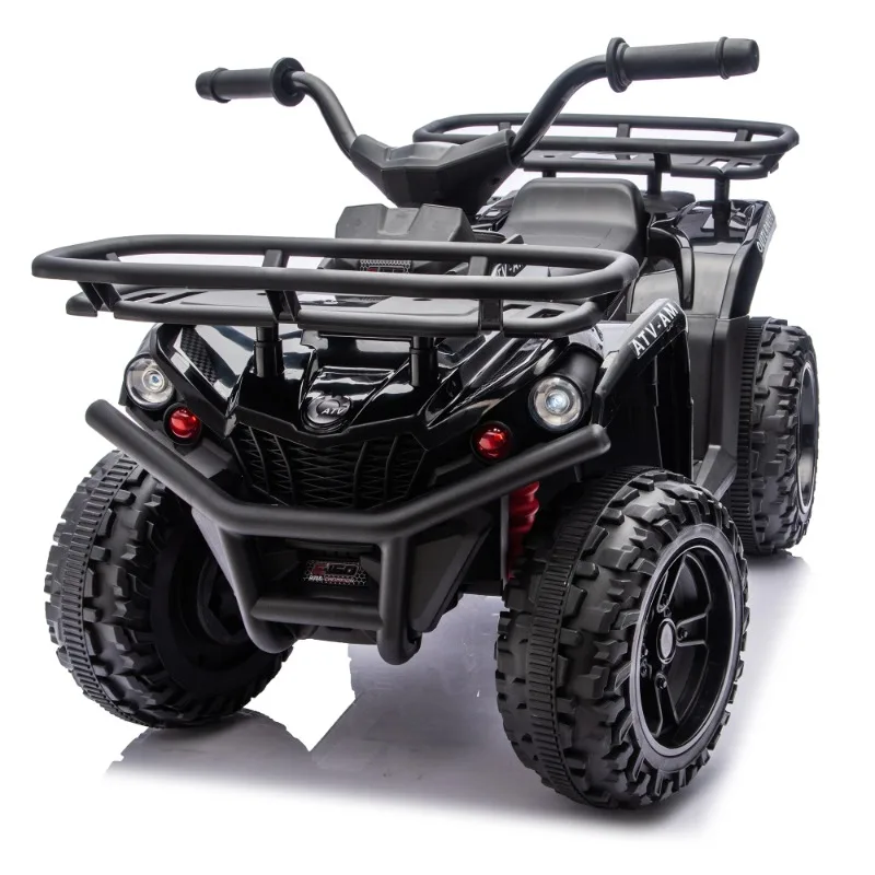 Kids Electric ATV Quad Bike Ride On Toy Car with LED Lights and Storage Rack for Children Outdoor Play Vehicle