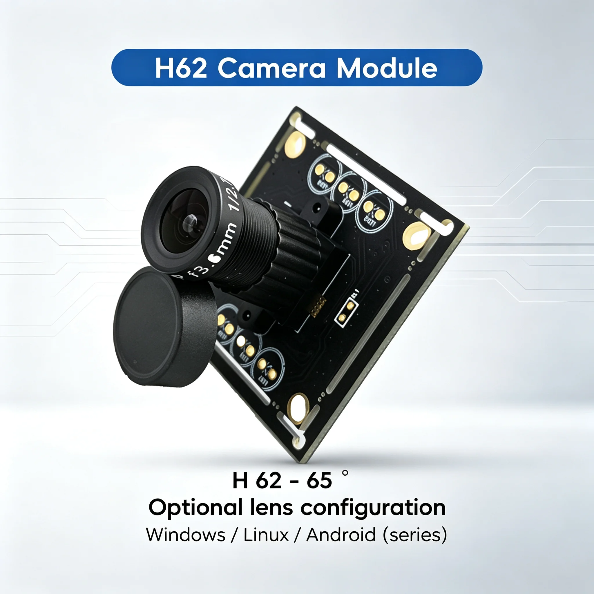 H62 65 Degree Lens USB Camera Module 720P HD UVC Driver Free for Android Windows Linux Face Recognition Smart Terminal