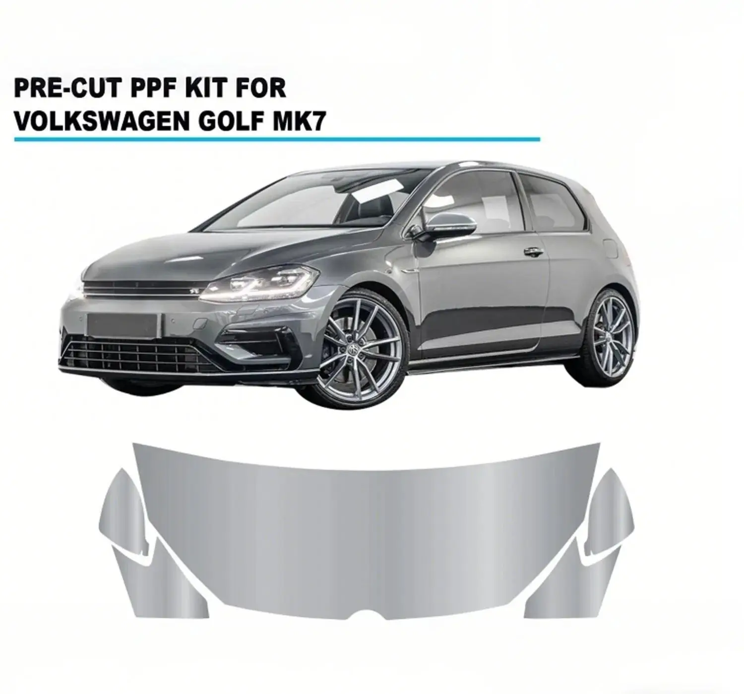 

For VW Golf R Mk7.5 2013-2019 TPU Body Hood Engine Pre-cut Sticker Paint Protection Film PPF Scratch-resistant And Transparent