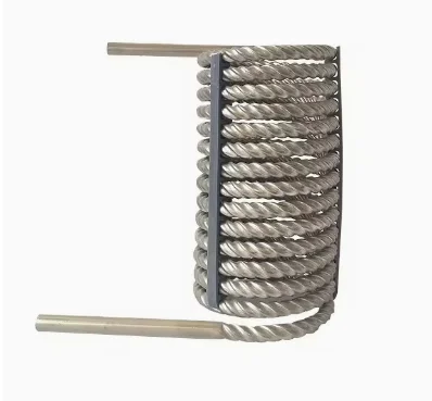 MHTA-1.5 Screw Titanium Tube Pvc Shell Heat Exchanger for Swimming Pool Heat Pump, Aquarium Chiller Evaporator Refrigeration