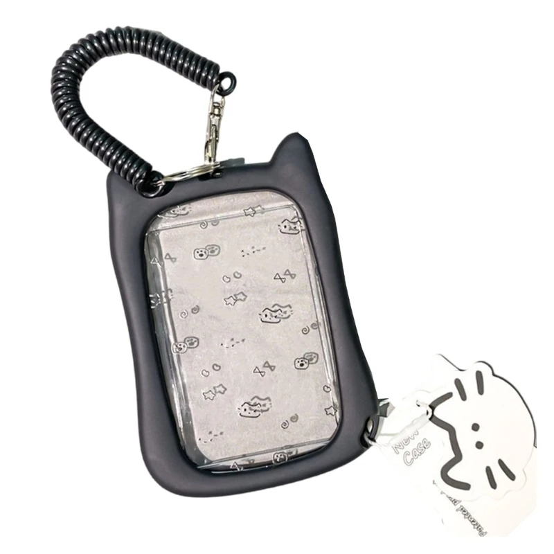 Creative Bus Card Sleeves Cats Ear Photocard Holders Keychain Pendant Card Cover Photocard Case Card Protective Sleeve 