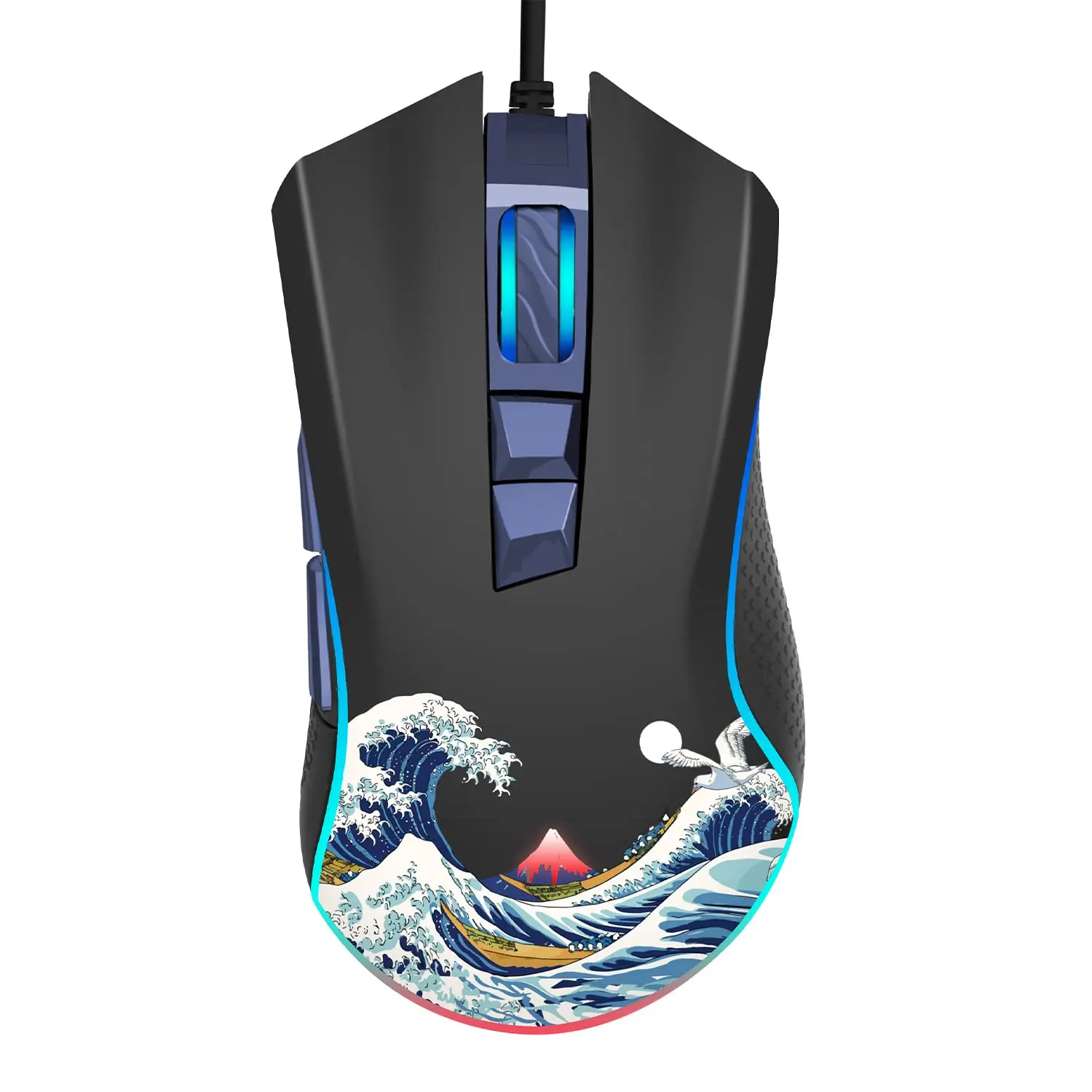 

G705 Kanagawa Themed Gaming Mouse Backlit RGB Mouse with Adjustable 12000DPI/7 Programmable Buttons Computer USB Wired Mouse