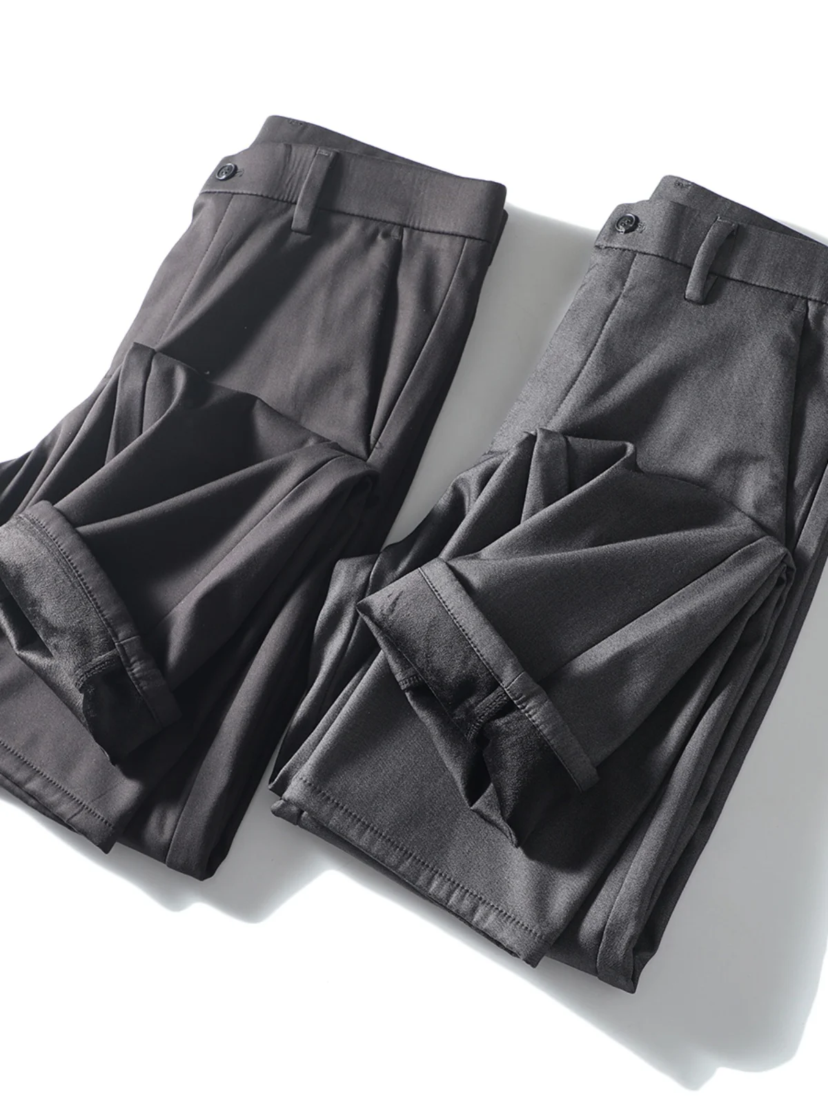 

High-End Woolen Thickened Fleece Lined Commuter Friendly Skin-friendly Men's Casual Pants Fashionable Urban Straight Leg Trou...