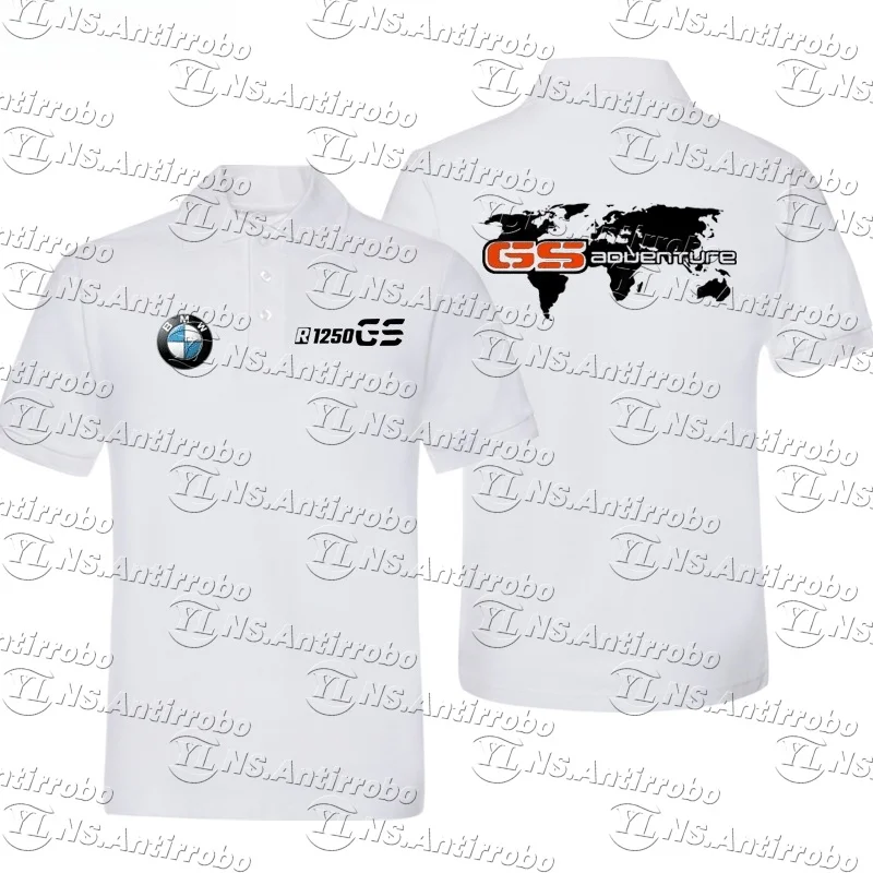 BMW دراجة نارية قميص بولو تي شيرت رجالي على الطرق الوعرة قميص بولو مطبوع الصيف الرياضة امتصاص العرق تنفس التجفيف السريع