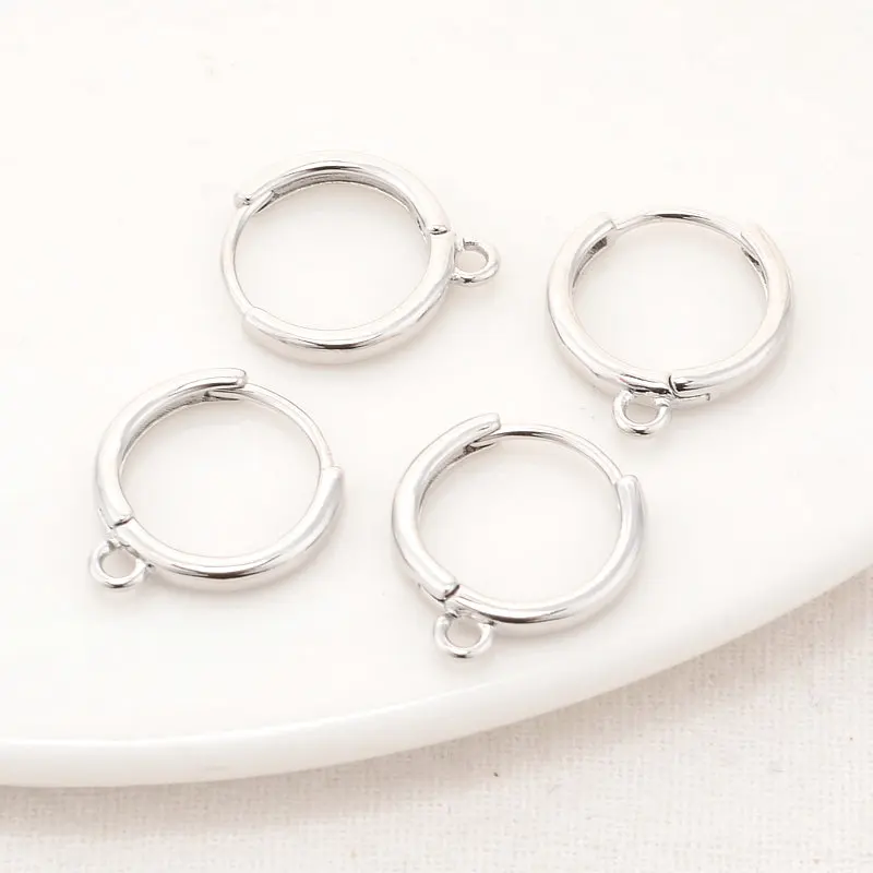 10PCS 14*16MM 14K Gold Color Brass Round Loop  Earrings Hoops High Quality Jewelry Making Supplies Diy Findings Accessories