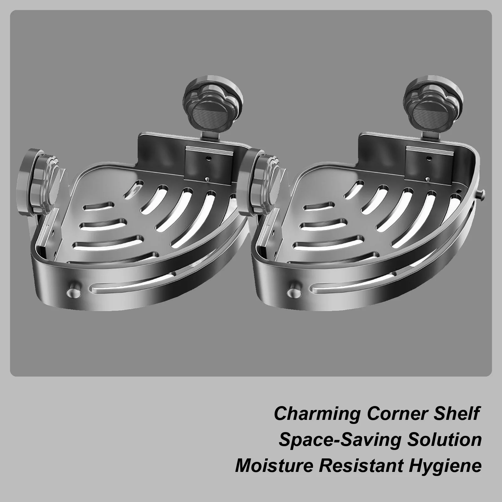 Corner Shelf For Shower 2 Pieces Storage Suction Cup Strong Suction Shower Shelves Corner For Shampoo Sponge Soap Body Wash