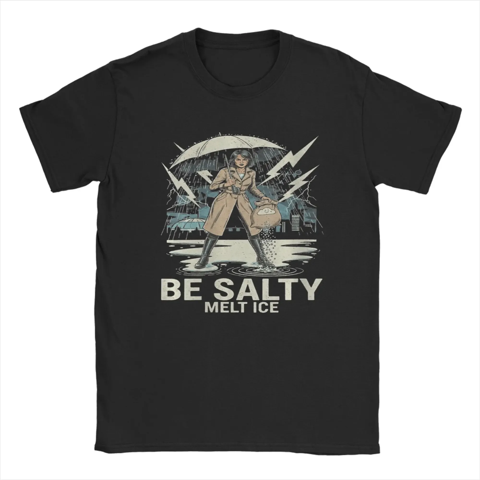 Be Salty Melt Ice Meme T Shirt Hip Hop T-Shirts Male Pure Cotton Round Neck Oversized Clothes Short Sleeves Streetwear Tops