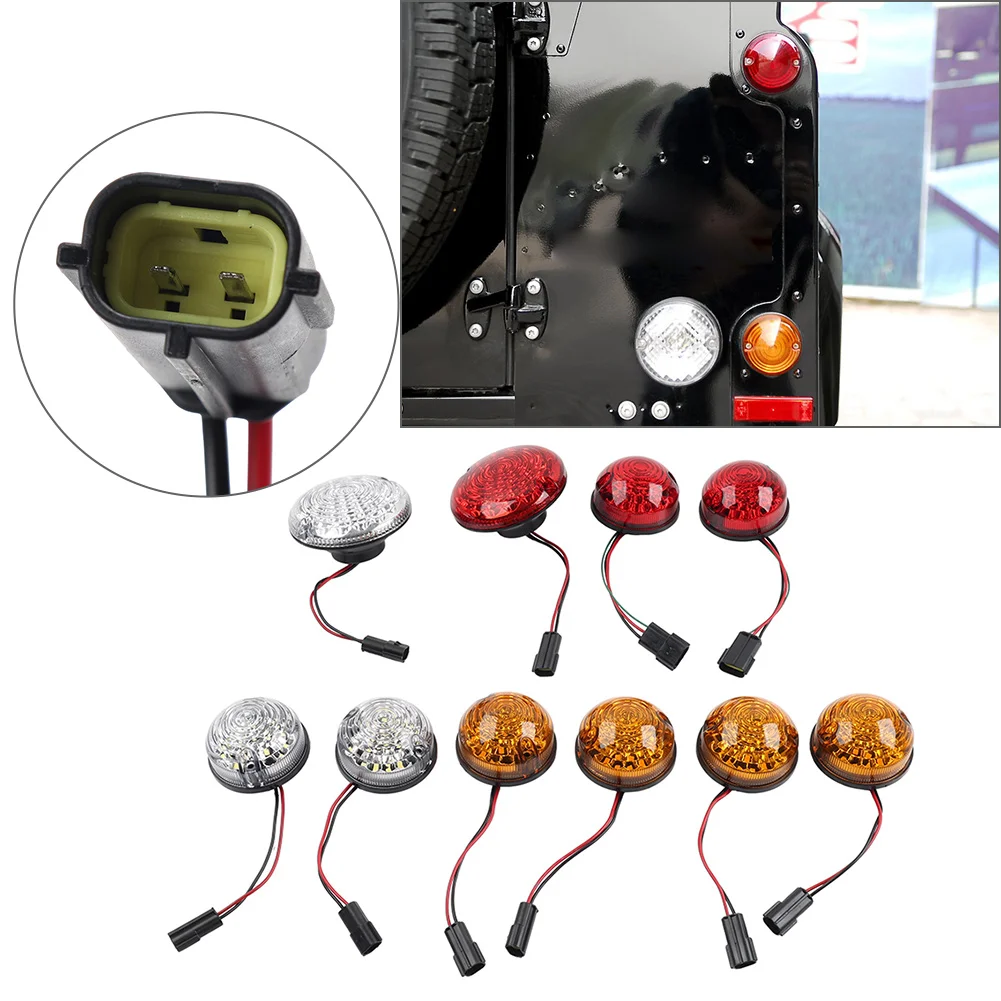 10Pcs Upgrade Round Led Indicator Light Rear Lamp Kit For Land Rover Defender 1990-2016