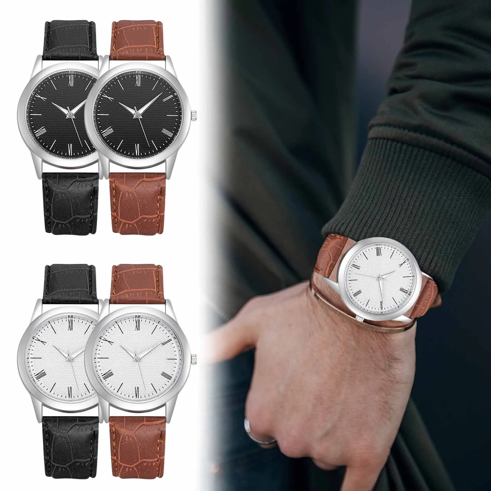 Men's Digital Watch Graduated Men's Watch Men's Belt Quartz Men's Watch Big Dial Watch Bracelet Dial Design Elegant Man Watch