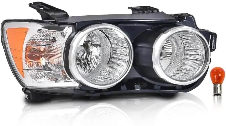 

Фара в сборе для правого пассажира, совместимая с Chevy Sonic 2012-2016 (4-дверный седан/4-дверный хэтчбек) галогенная прозрачная линза, черная