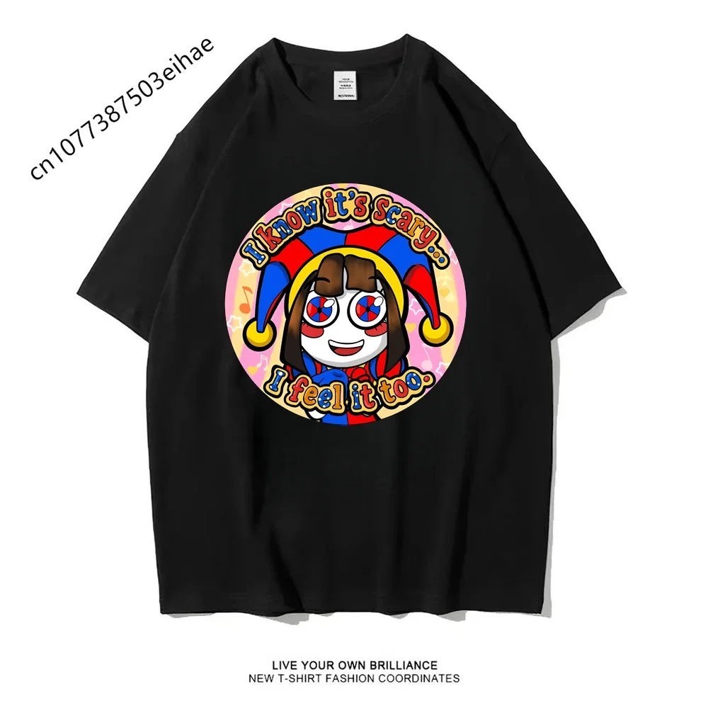 Loose Fit Y2K The Amazing Digital Circus Peripheral T-shirt Premium Cotton Comfort Short Sleeve Tops Boys & Adults
