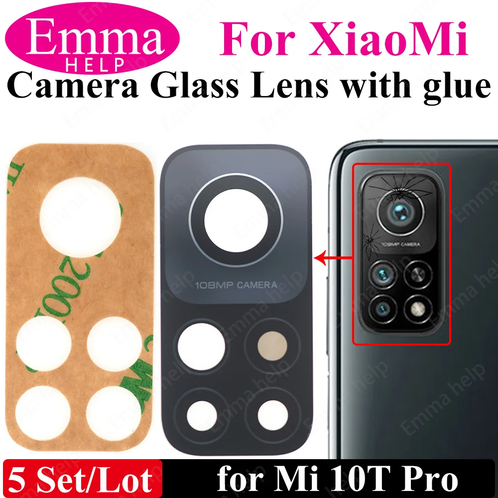 5Pcs Back Camera Glass Lens For Xiaomi Mi 12 Pro 11T 11X Pro Mi 11Lite 5G Mi 11 Ultra 9T 9 SE 10s Mi 11i 11X With Adhesive Glue