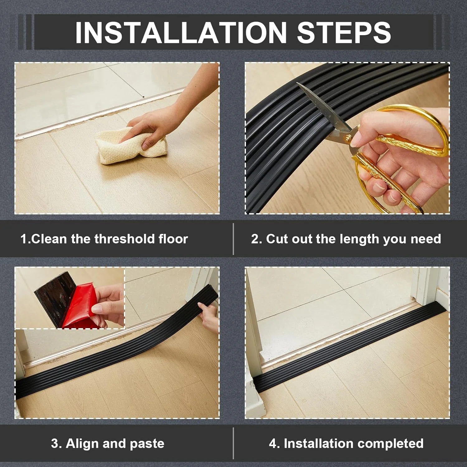 1 قطعة 1 متر/39.37 بوصة مدخل عتبة المنحدر ذاتية اللصق بولي كلوريد الفينيل المطاط منحدر مقاومة للاهتراء مخطط درج مكافحة زلة الشريط