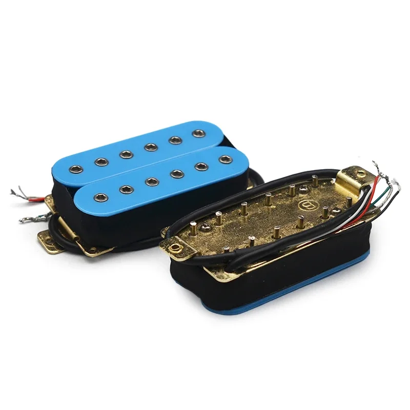 Electric Guitar 12 Adjustable Hex Screw Dual Coil Pickup for 6 String Guitar Coil Splitting Pickup N7.5K/B15K Output Light Blue