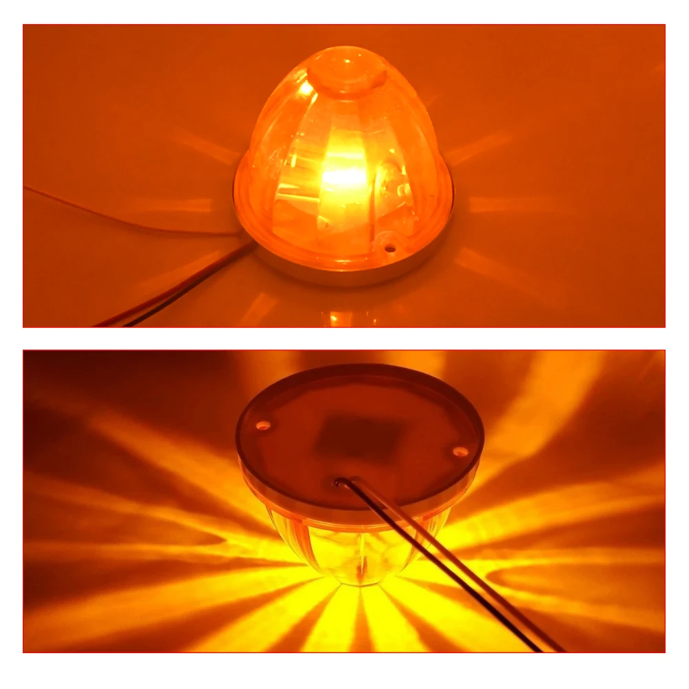 2 قطعة أضواء البطيخ LED مؤشر العلامات الجانبية بدوره إشارة مصباح مكبح شبه شاحنة مقطورة تحت توهج أضواء العجلات لشاحنة