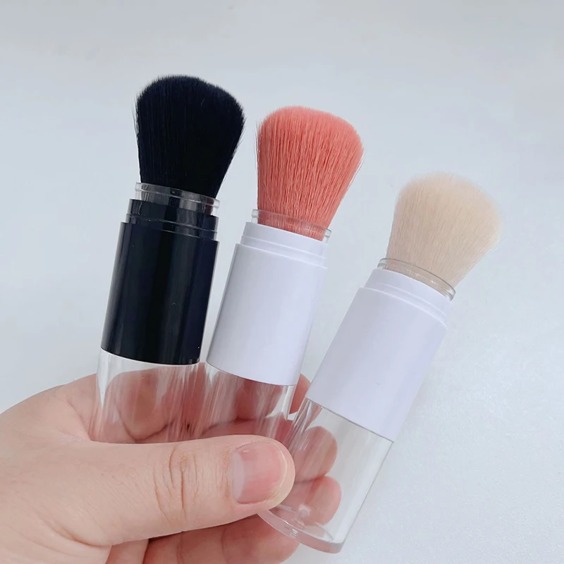 Multifunktionaler 2-in-1-Grundierungspinsel, Make-up-Pinsel, leeres Reise-Rouge mit nachfüllbarer loser Puderflasche, Make-up-Schönheitswerkzeuge