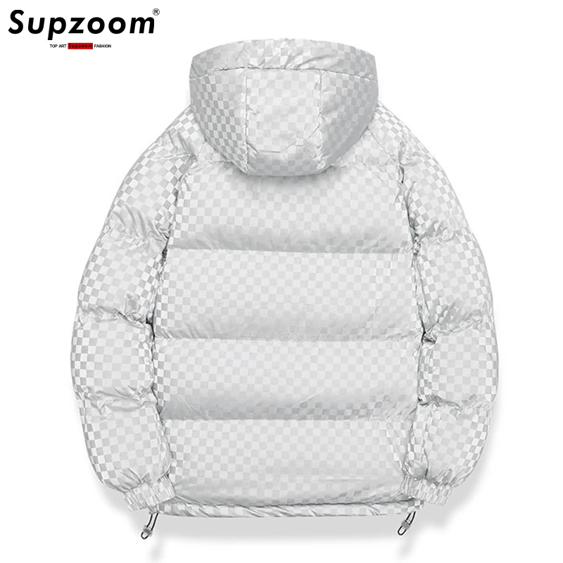 Supzoom New Arrival Casual Print Mens Winter Trendy Hooded Bread Couple Bright Face Starry Thickened Coat Cotton-padded Jackets