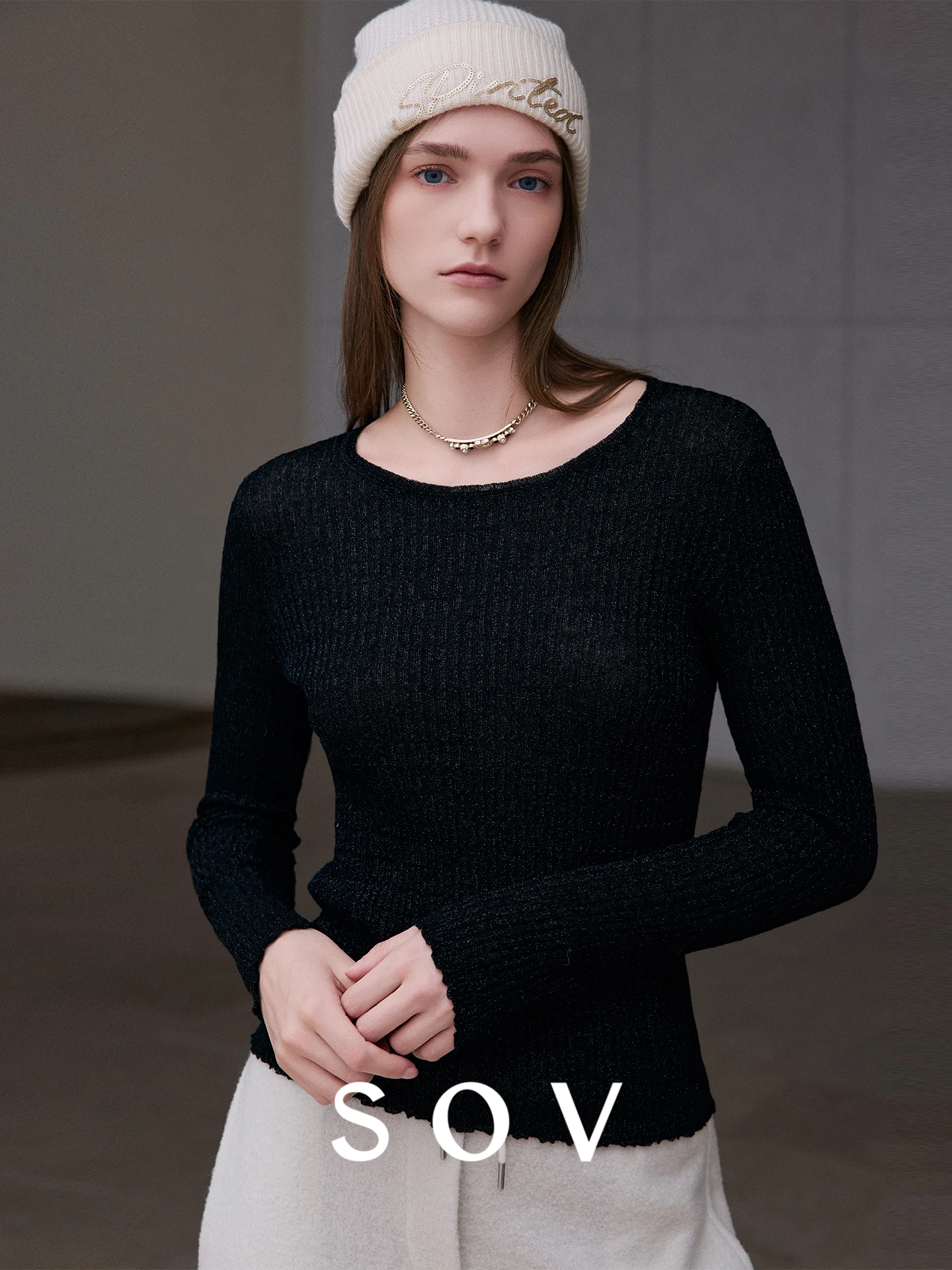 

SOV Starry irt Ультрамягкий, эластичный, комфортный, универсальный женский вязаный свитер из шерстяной пряжи с круглым вырезом, повседневный стиль