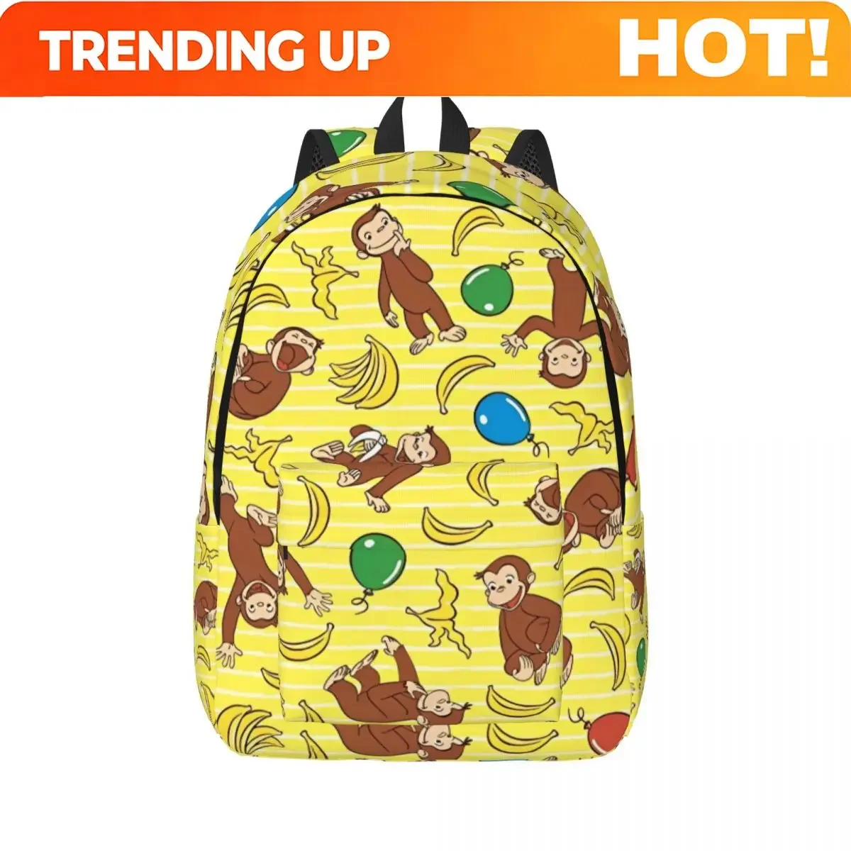 Custom Bag Curious George Monkey Cartoon Backpack For Men Women Cool Student Work Daypack TV Series Laptop Shoulder Bag Gift
