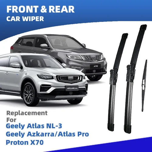 Escobillas de limpiaparabrisas delanteras y traseras LHD para Geely Atlas NL-3 Azkarra Atlas Pro Proton X70 accesorios para parabrisas
