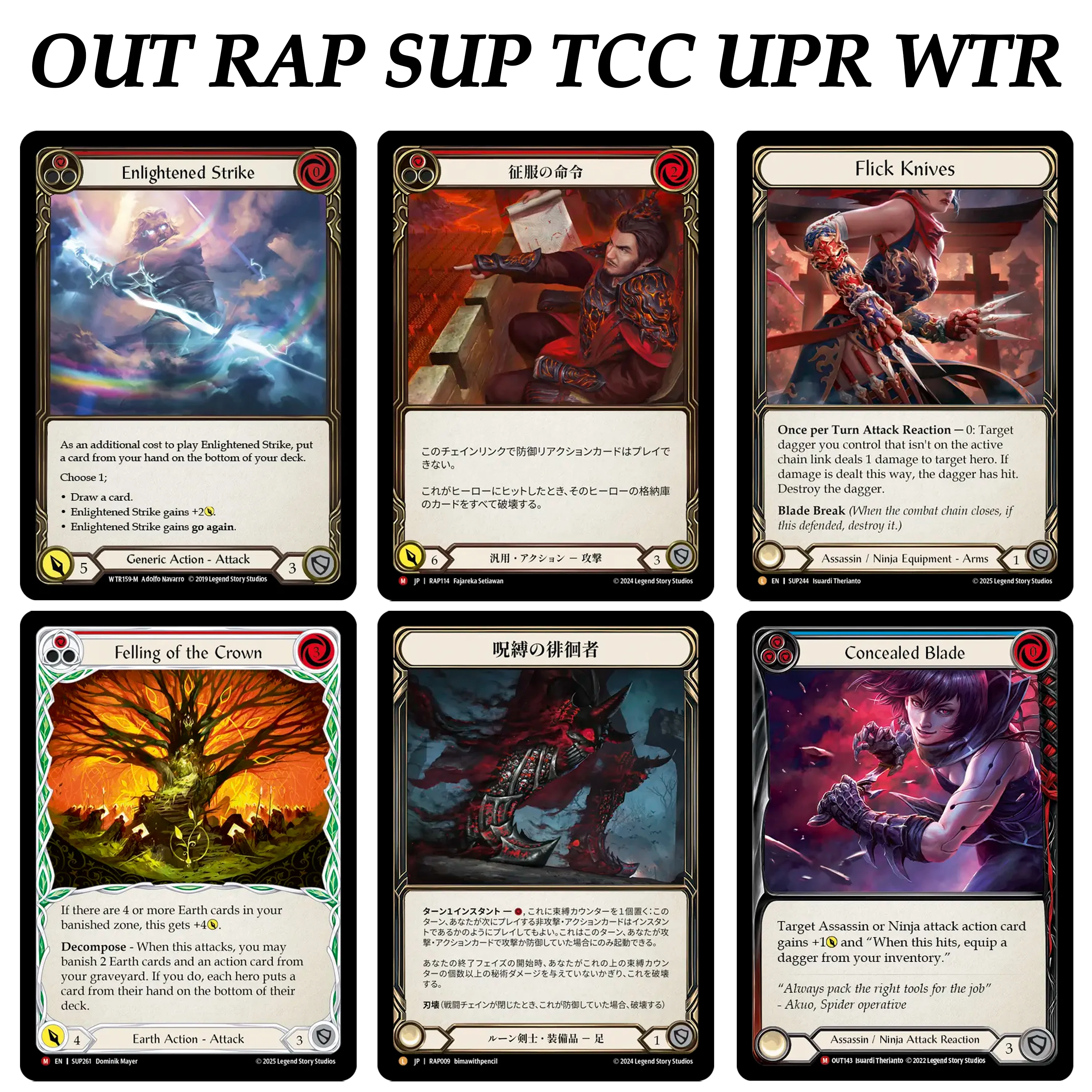 FAB OUT RAP SUP TCC UPR WTR Regular Cards Rune Knight Guardian Ninja/Ranger Codex Runeknight Meta Staples Proxy