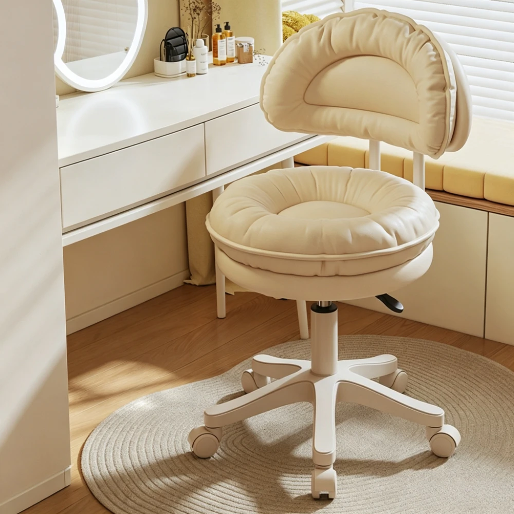 Adjustable Height Rolling Backrest Office Chair Multi purpose Vanity Stool for Bedroom Small Home Beauty Salon Bar