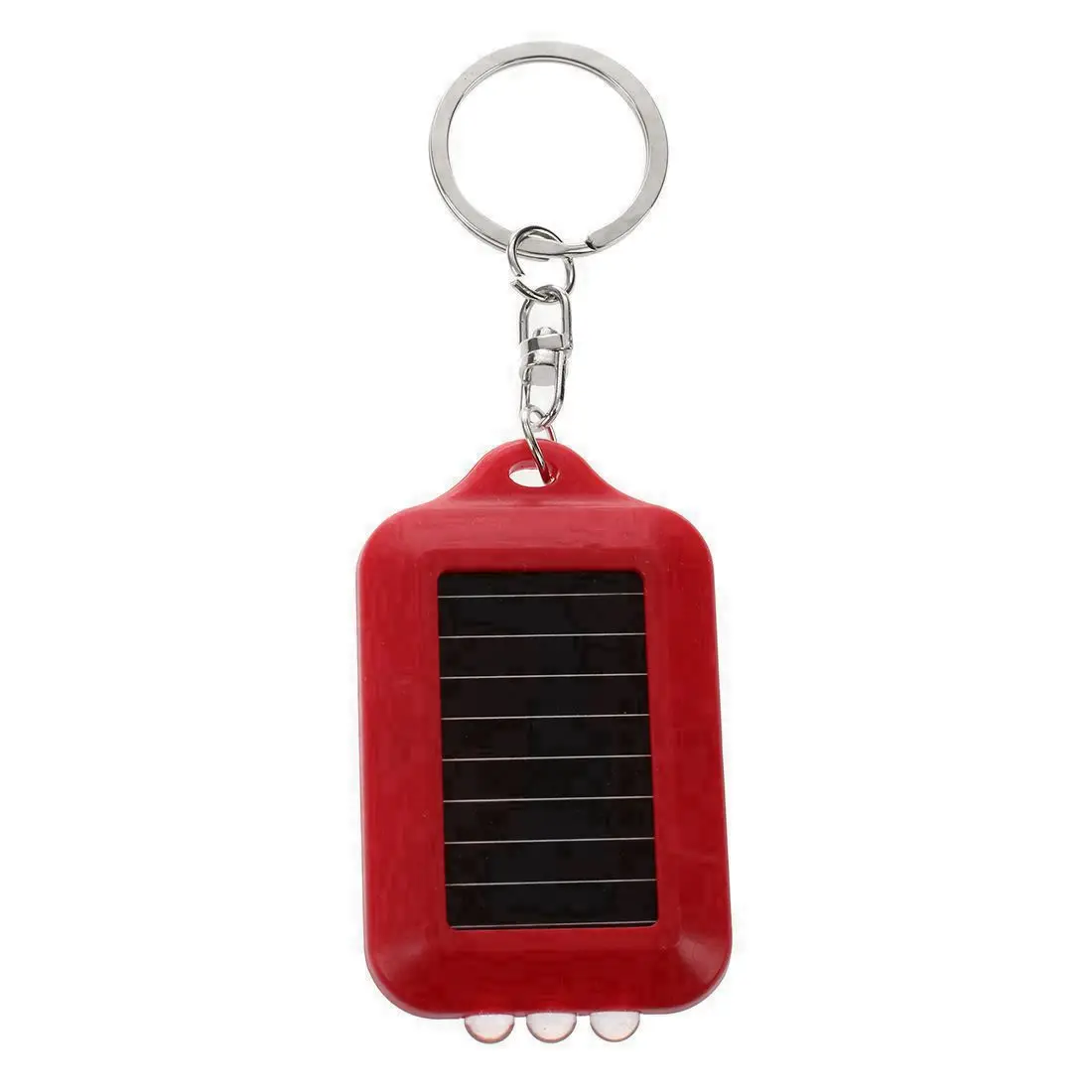 10X Mini Solar Power Rechargeable 3LED Flashlight Keychain Light Torch Ring New -