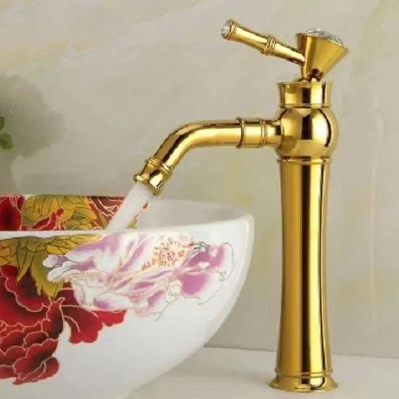 21 Good Quality  Chinese suppliers European style gold brass multifunctional cold and hot basin faucet