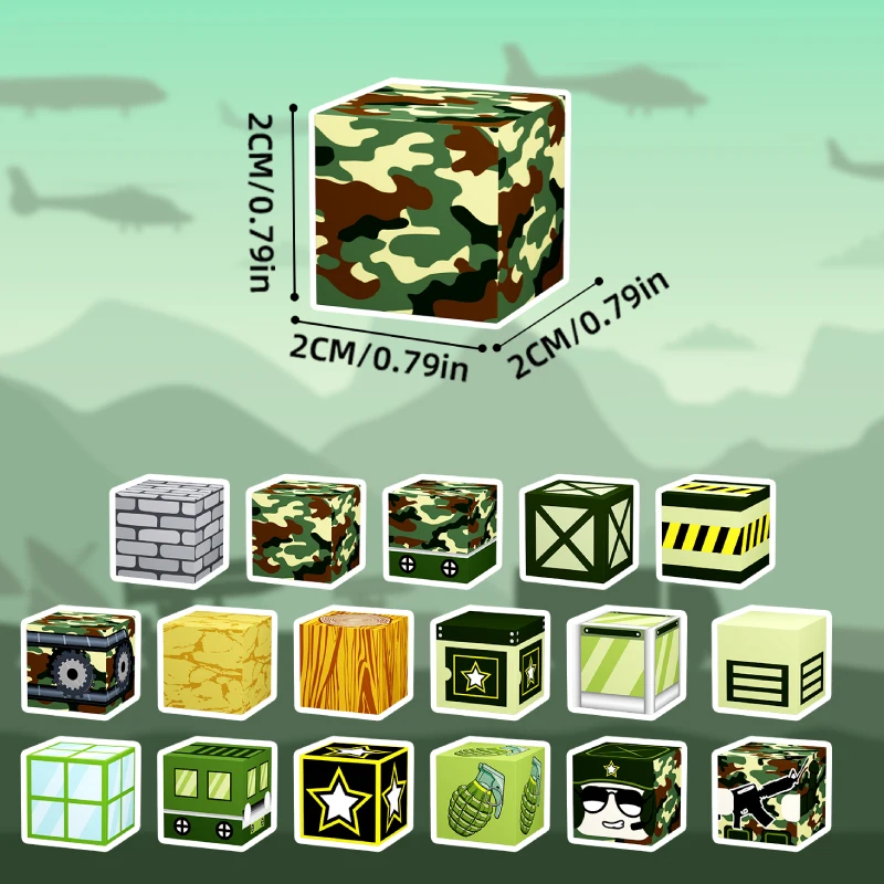 لعبة ألغاز ذات طابع عسكري للأولاد والبنات من سن 3 إلى 6 سنوات، لعبة مكعبات بناء مغناطيسية تعليمية للأطفال