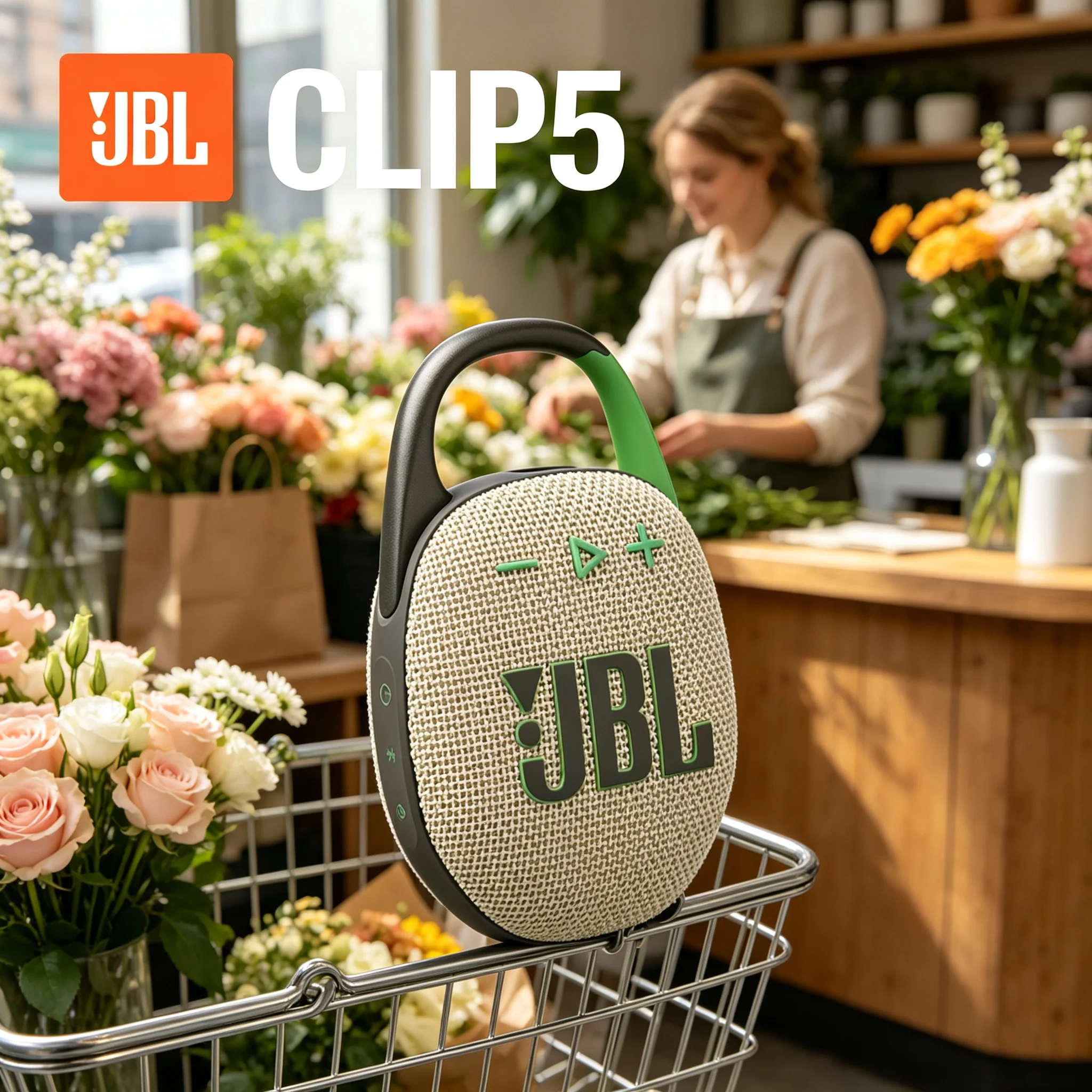 JBL CLIP5 Bluetooth Clip-On Speaker IP67 Water Dust Proof 12H Long Playtime Playtime Boost Multiple Vibrant Color Options