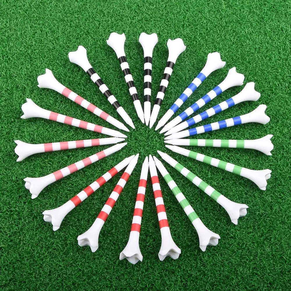 20Pcs Colorful 70/83mm Golf Tee Set with Stripe Durable Golf Ball Holder Professional Stripes Golf Practice Tees Golf Training